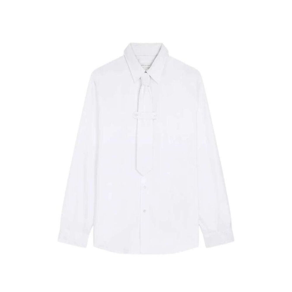 Dries Van Noten Men Classic Cotton Shirt With Tie